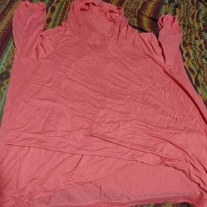 Pink layered hooded top